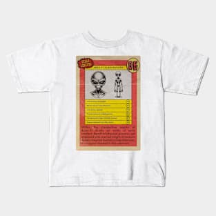 Area 51 Alien Invader, retro horror combat card Kids T-Shirt